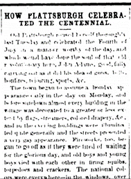 Article from the Plattsburgh Republican, July 8, 1876