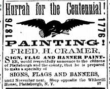 Ad from the Plattsburgh Sentinel, July 14, 1876.